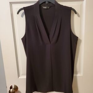 Classic Black V-neck Sleeveless Blouse By Simply Vera